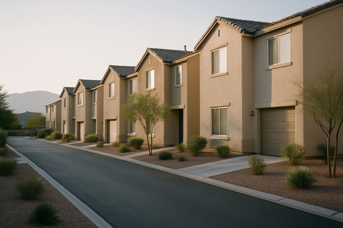 Townhomes along a quiet drive in Spring Valley