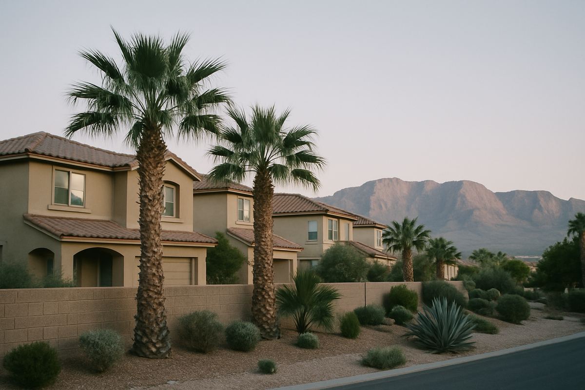 Summerlin homes with the Red Rock mountains in the distance
